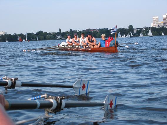 Lutz, Andr, Udo, Holger und Alexander auf der Alster