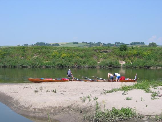 Schöne Aussicht auf der Weichsel nach dem Kleben der Planke