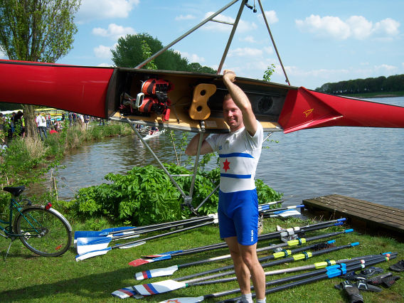 Nicolas nach dem Einer-Rennen